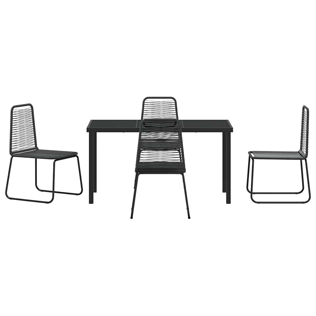Ensemble de salle à manger pour jardin 5 pcs Noir - XIOS