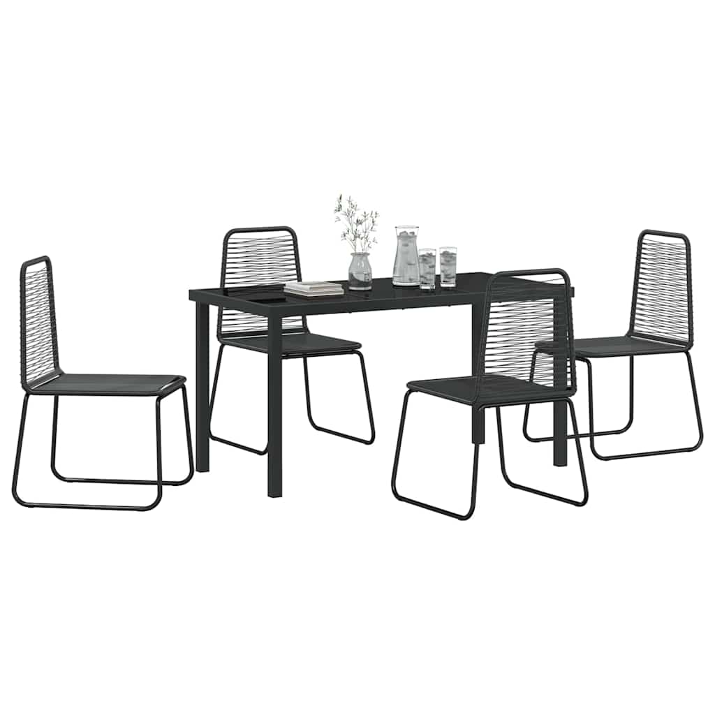 Ensemble de salle à manger pour jardin 5 pcs Noir - XIOS