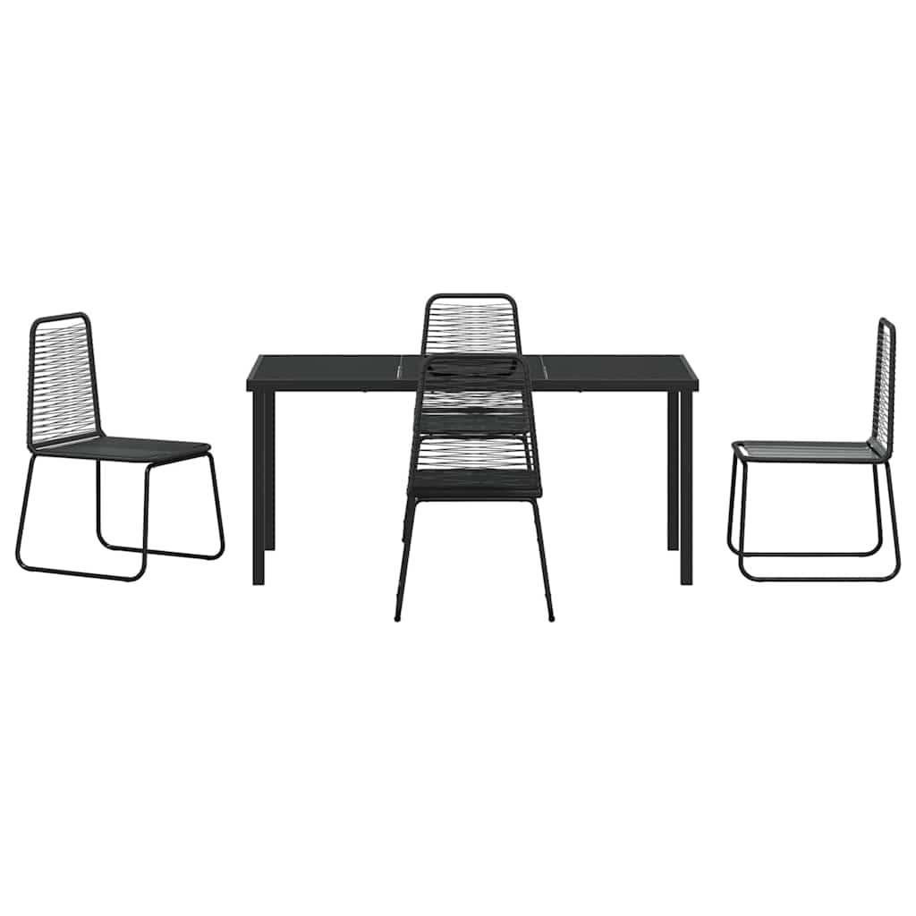 Ensemble de salle à manger pour jardin 5 pcs Noir - XIOS
