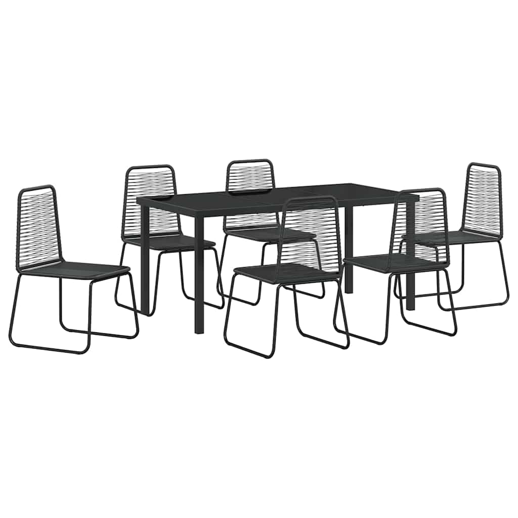 Ensemble de salle à manger pour jardin 7 pcs Noir - XIOS