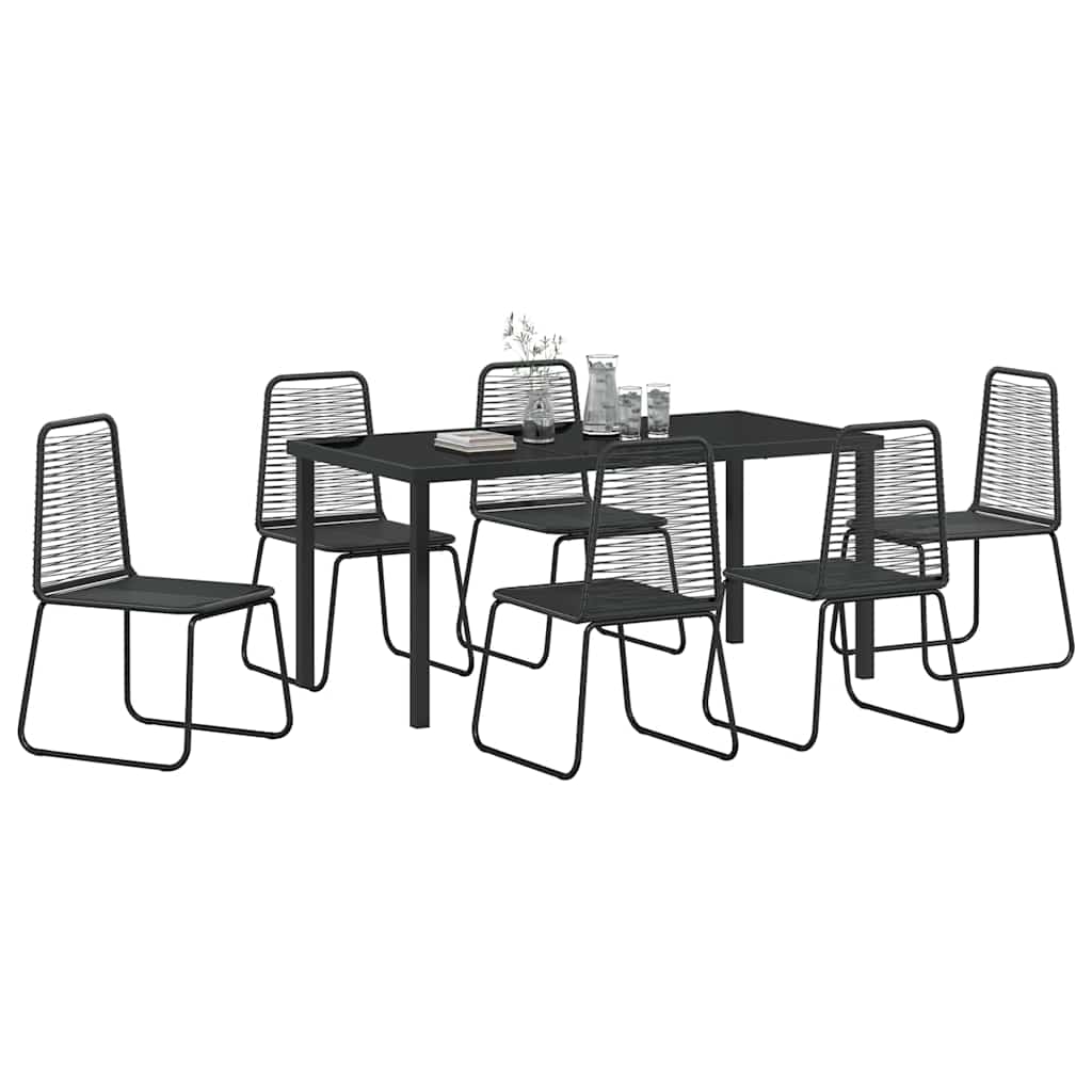 Ensemble de salle à manger pour jardin 7 pcs Noir - XIOS