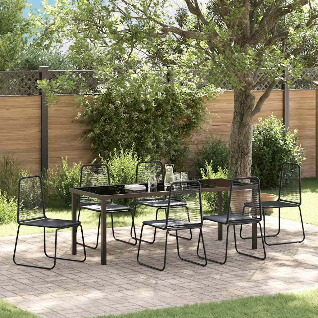 Ensemble de salle à manger pour jardin 7 pcs Noir - XIOS