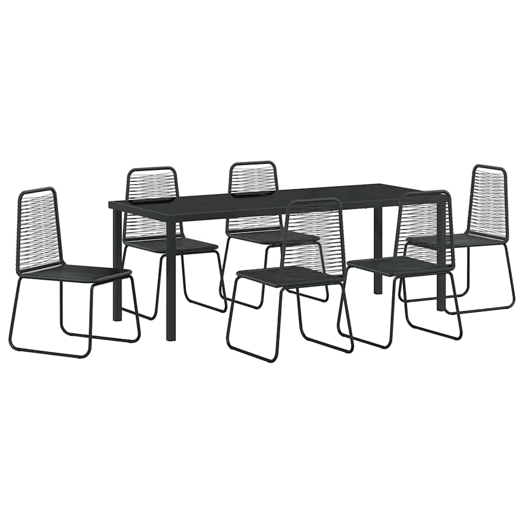 Ensemble de salle à manger pour jardin 7 pcs Noir - XIOS