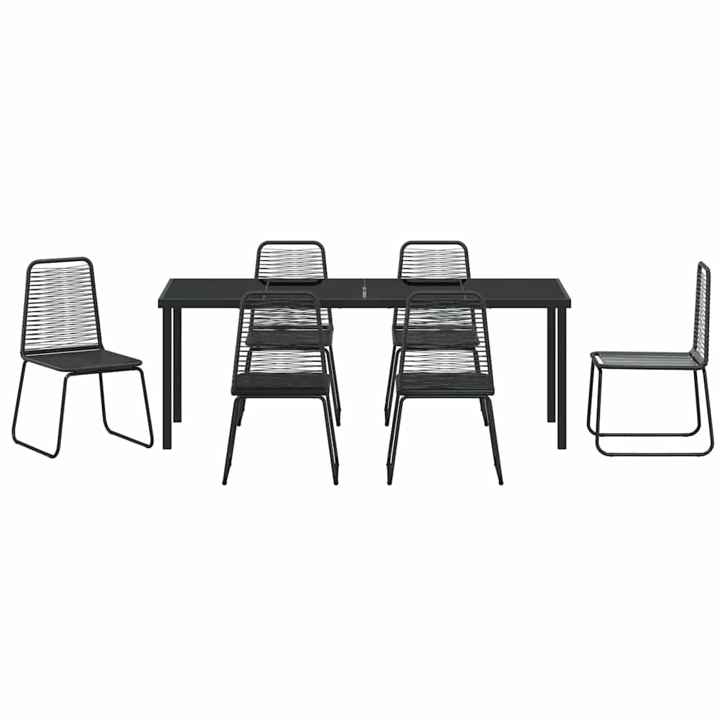 Ensemble de salle à manger pour jardin 7 pcs Noir - XIOS