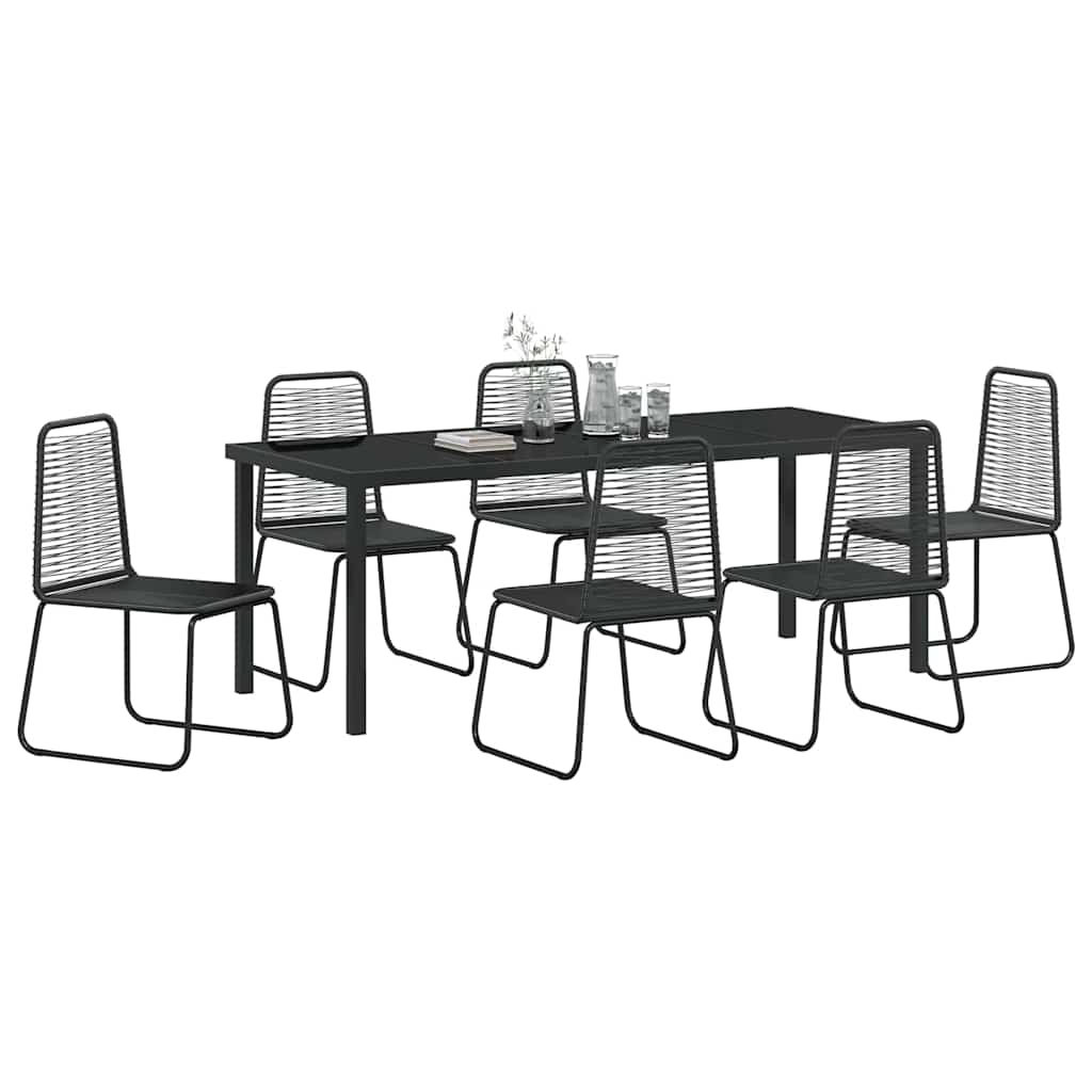 Ensemble de salle à manger pour jardin 7 pcs Noir - XIOS