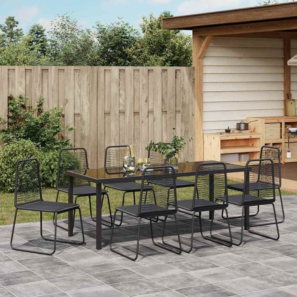 Ensemble de salle à manger pour jardin 9 pcs Noir - XIOS
