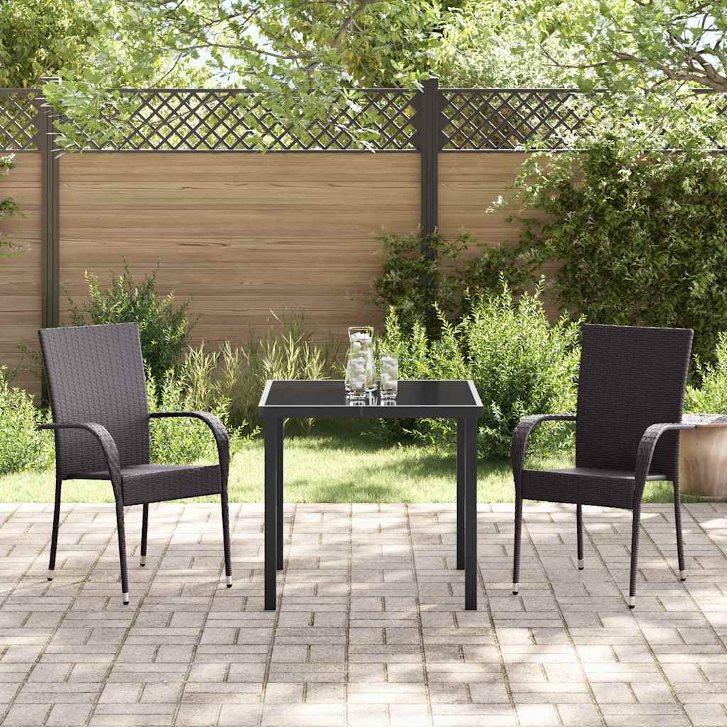 Ensemble de salle à manger pour jardin 3 pcs Marron - XIOS