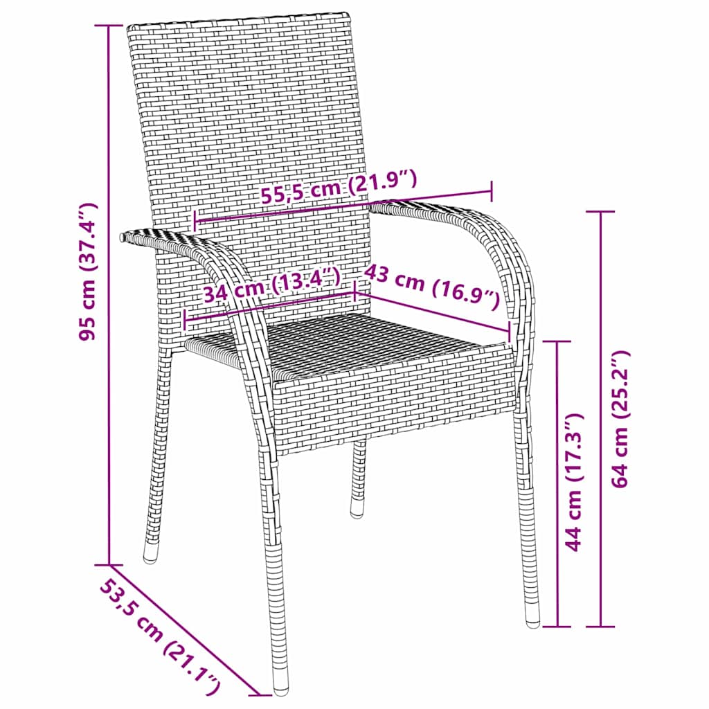Ensemble de salle à manger pour jardin 3 pcs Marron - XIOS