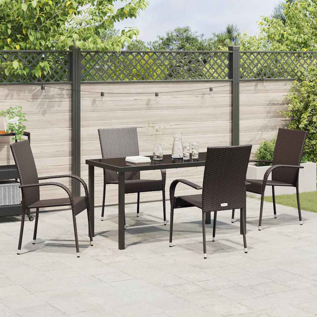 Ensemble de salle à manger pour jardin 5 pcs Marron - XIOS
