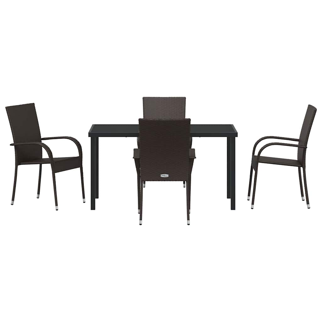 Ensemble de salle à manger pour jardin 5 pcs Marron - XIOS