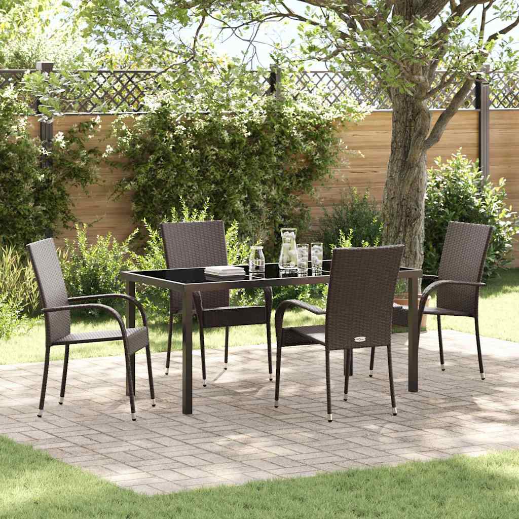 Ensemble de salle à manger pour jardin 5 pcs Marron - XIOS