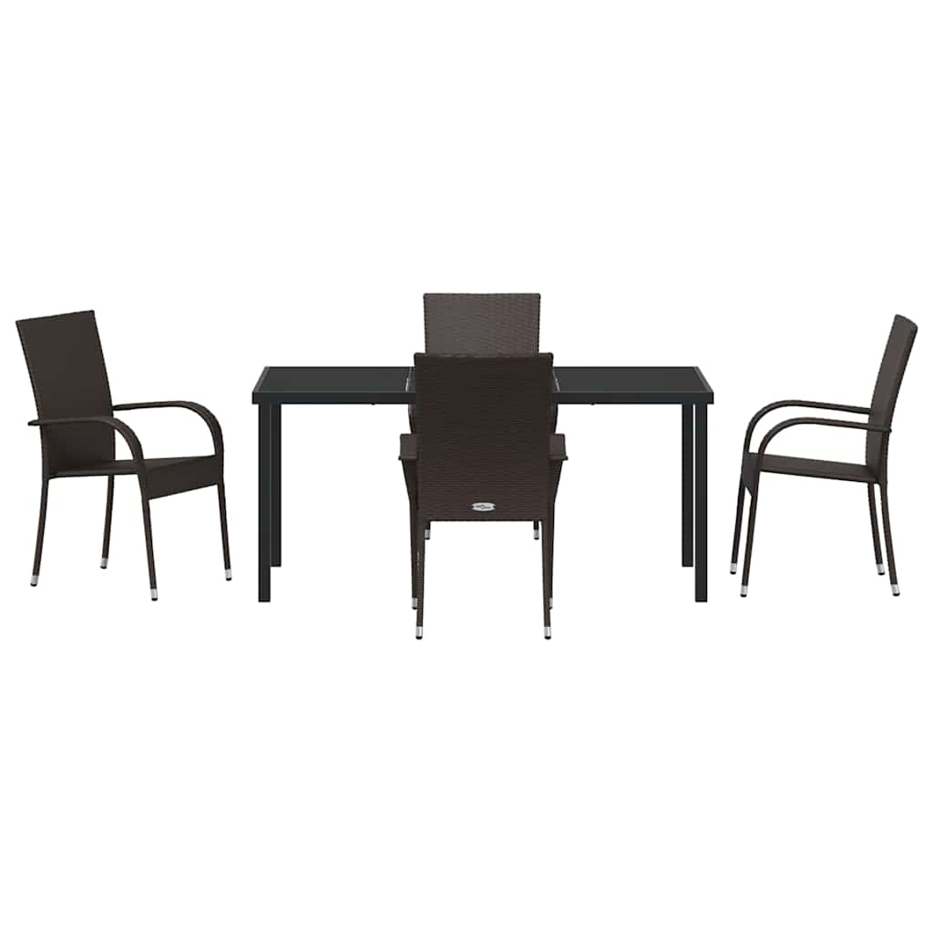 Ensemble de salle à manger pour jardin 5 pcs Marron - XIOS