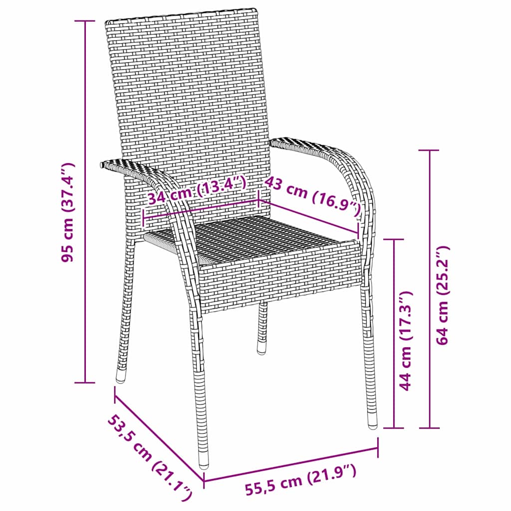Ensemble de salle à manger pour jardin 7 pcs Marron - XIOS