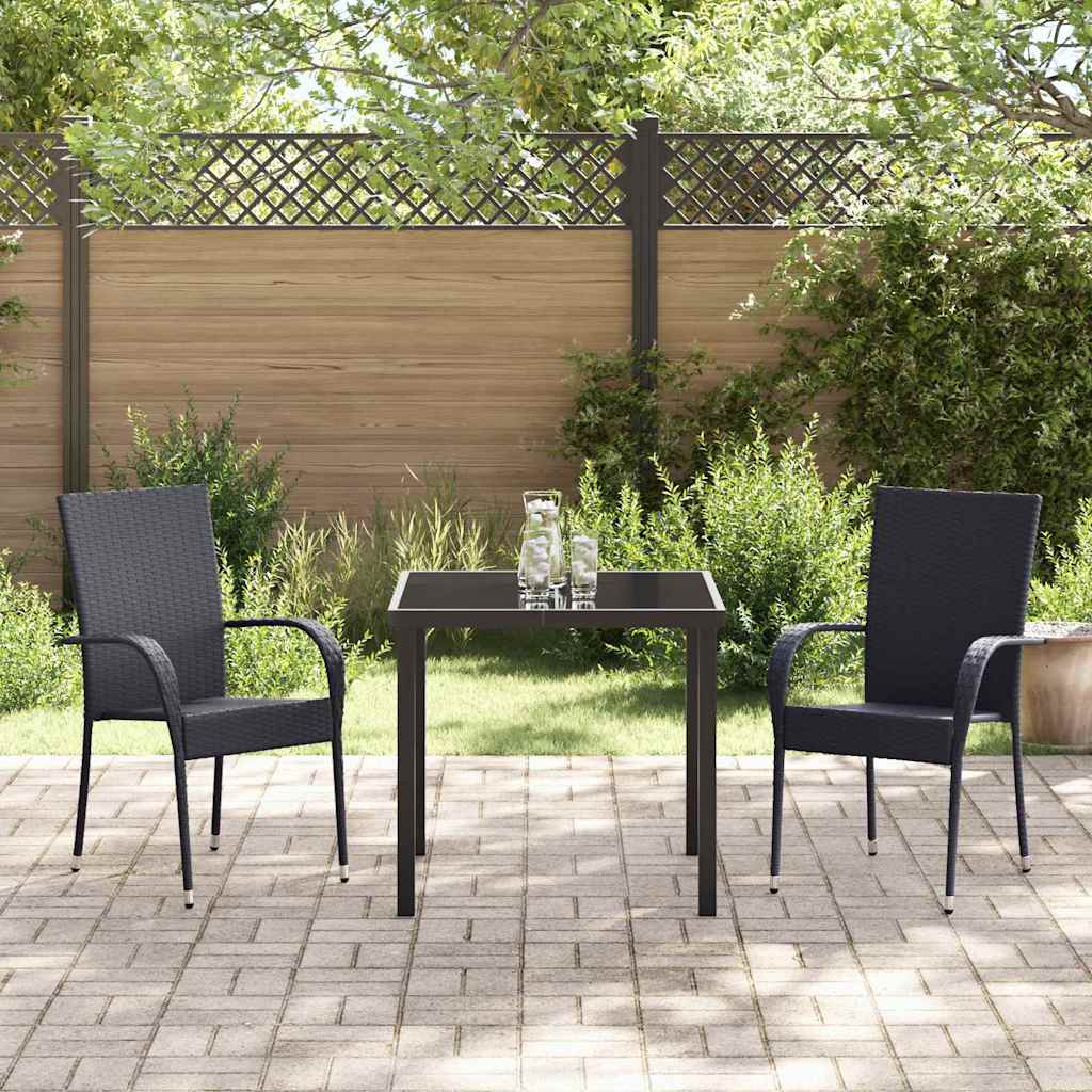 Ensemble de salle à manger pour jardin 3 pcs Noir - XIOS