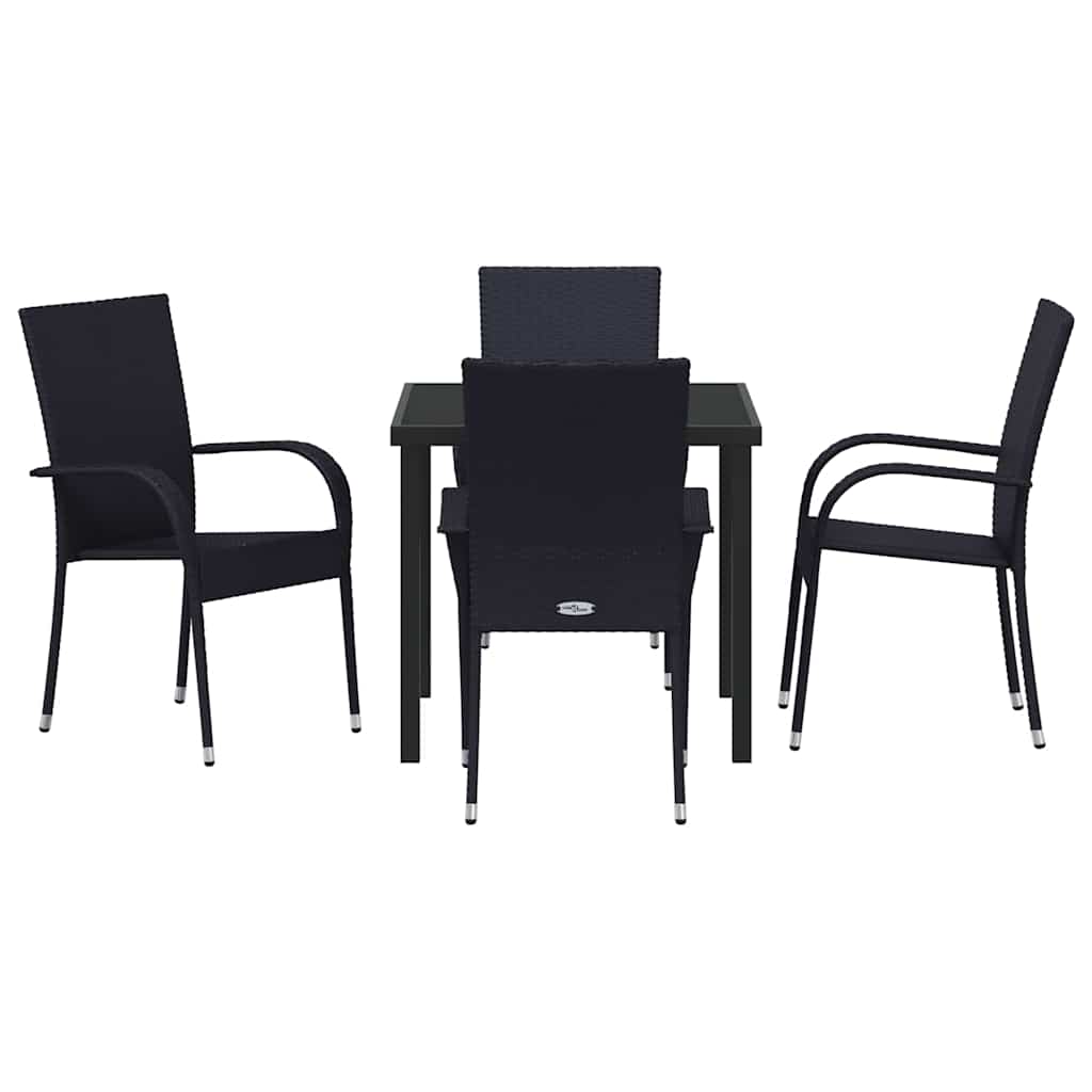 Ensemble de salle à manger pour jardin 5 pcs Noir - XIOS