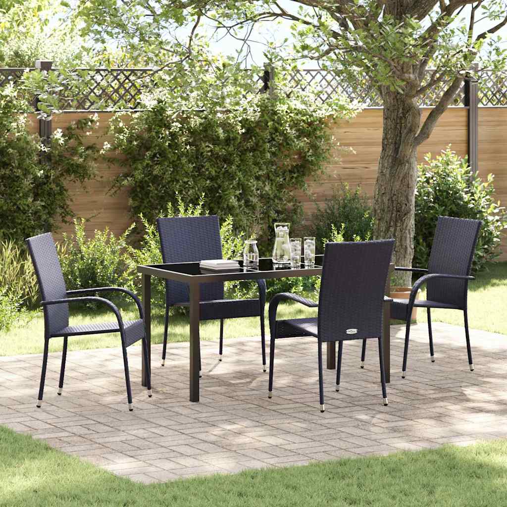 Ensemble de salle à manger pour jardin 5 pcs Noir - XIOS