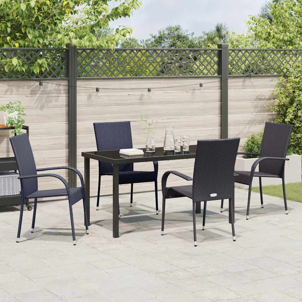 Ensemble de salle à manger pour jardin 5 pcs Noir - XIOS
