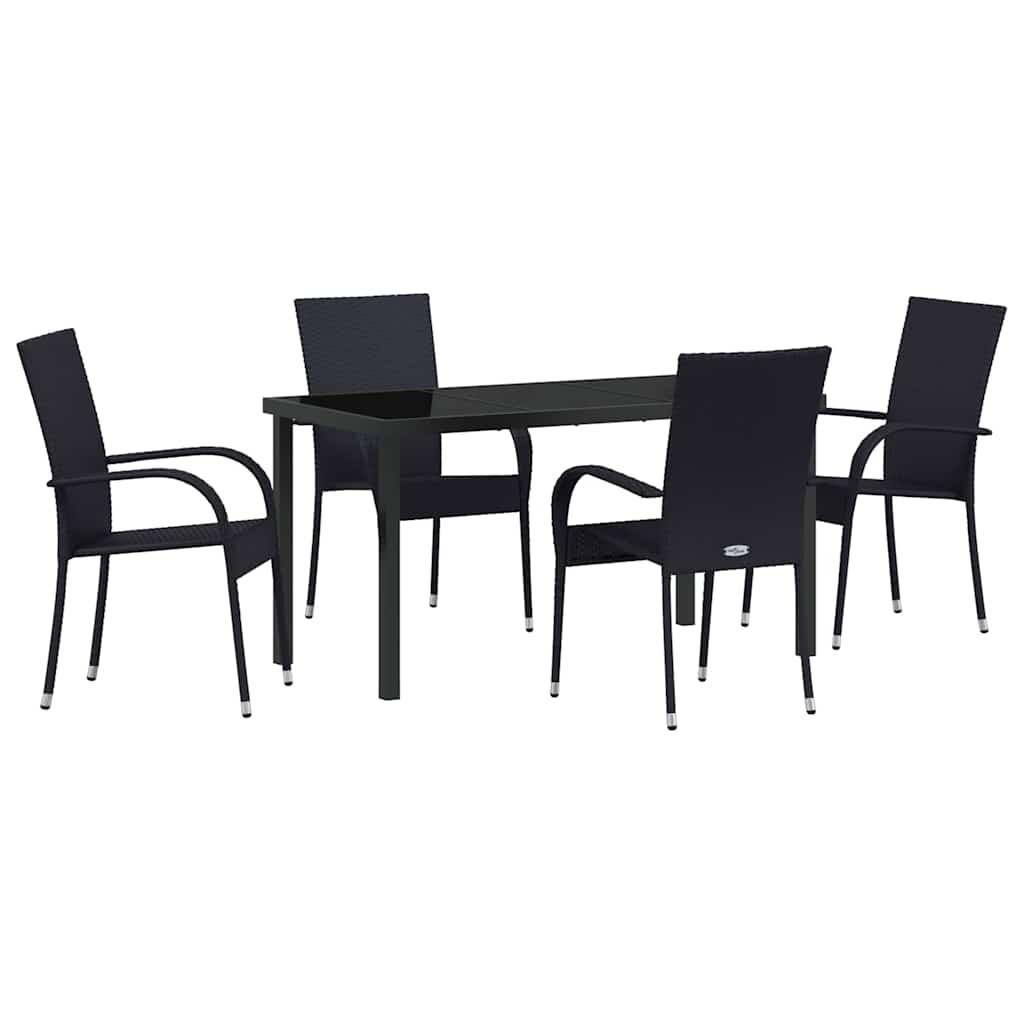 Ensemble de salle à manger pour jardin 5 pcs Noir - XIOS