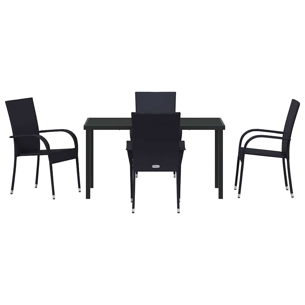 Ensemble de salle à manger pour jardin 5 pcs Noir - XIOS