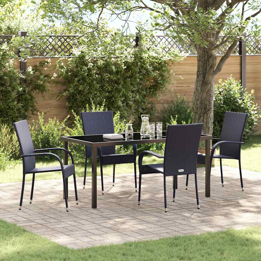 Ensemble de salle à manger pour jardin 5 pcs Noir - XIOS