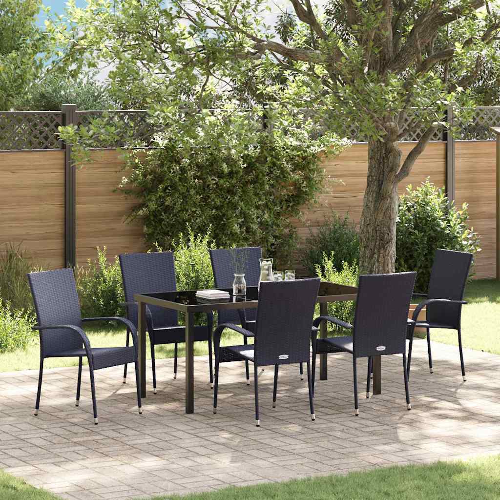 Ensemble de salle à manger pour jardin 7 pcs Noir - XIOS