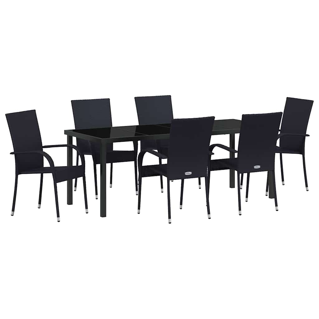 Ensemble de salle à manger pour jardin 7 pcs Noir - XIOS