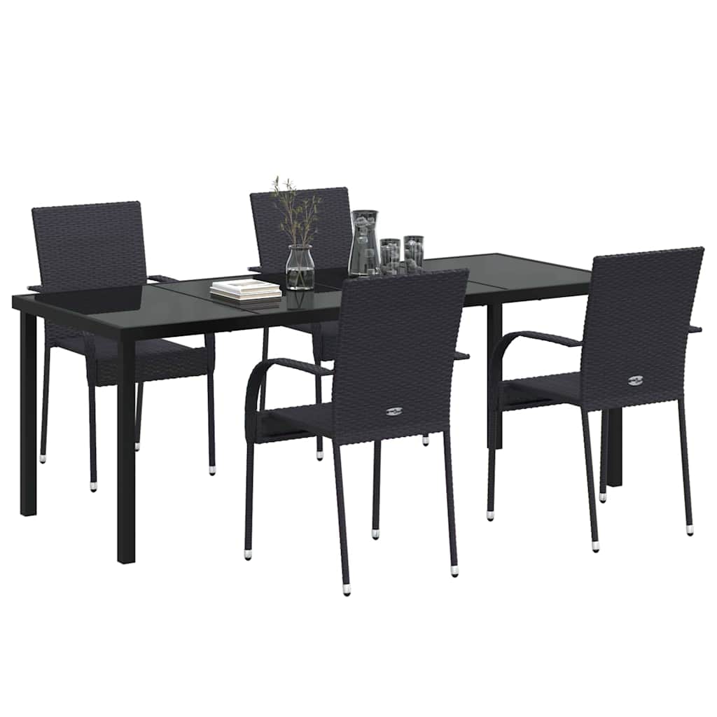 Ensemble de salle à manger pour jardin 5 pcs Noir - XIOS
