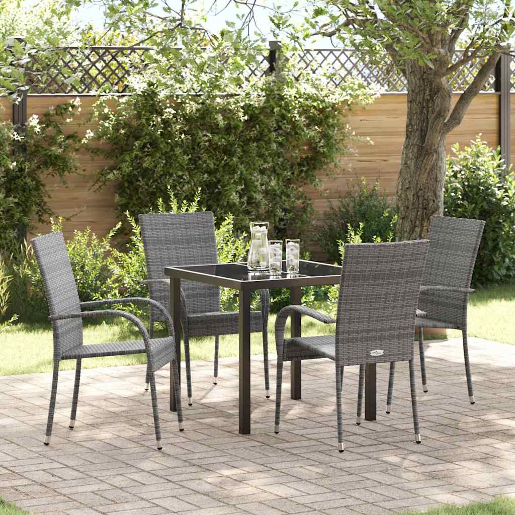 Ensemble de salle à manger pour jardin 5 pcs Gris - XIOS