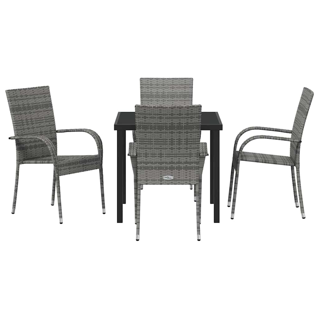 Ensemble de salle à manger pour jardin 5 pcs Gris - XIOS