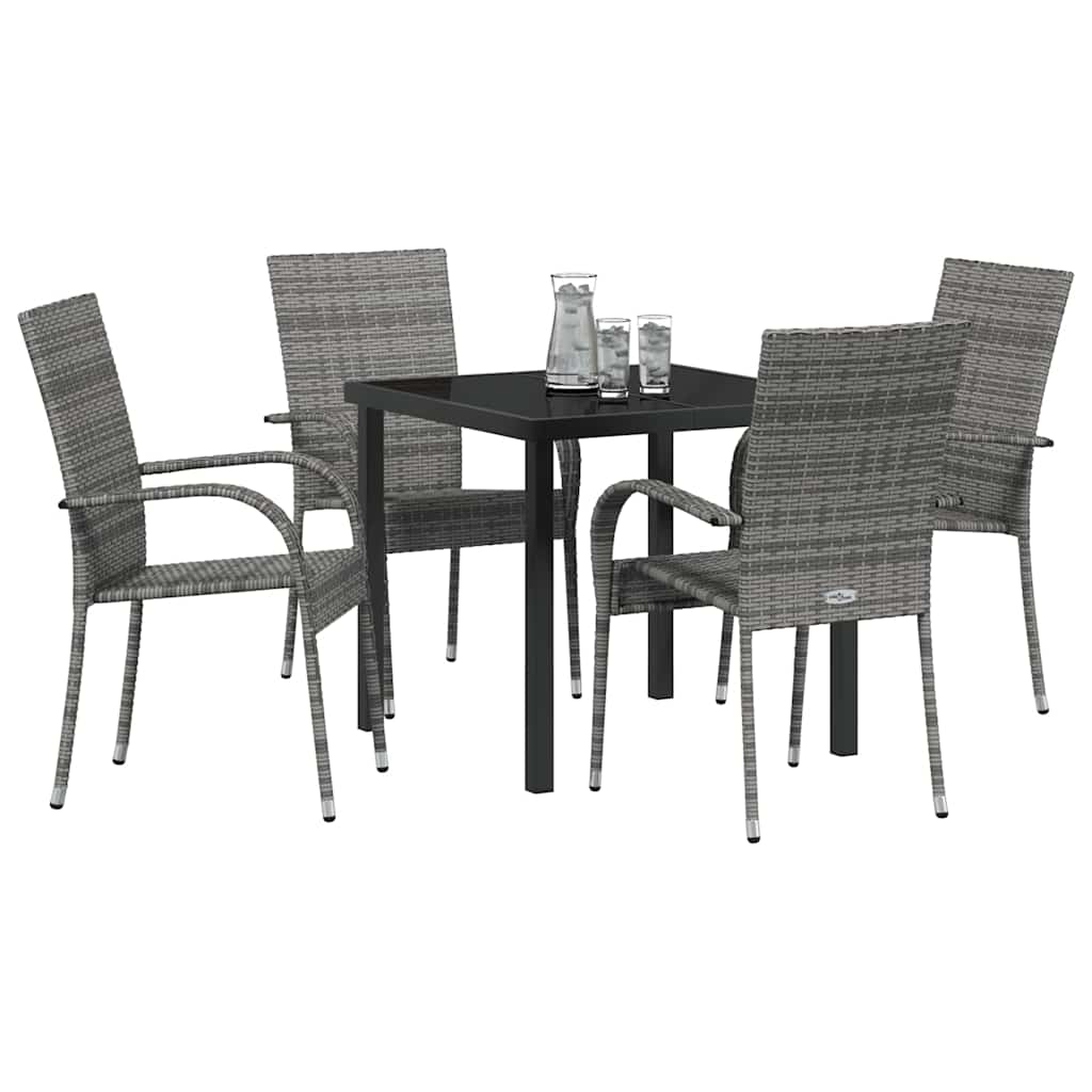 Ensemble de salle à manger pour jardin 5 pcs Gris - XIOS