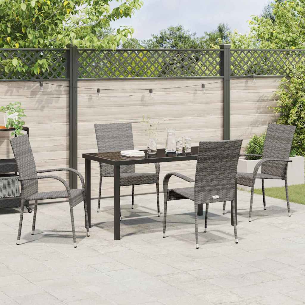 Ensemble de salle à manger pour jardin 5 pcs Gris - XIOS