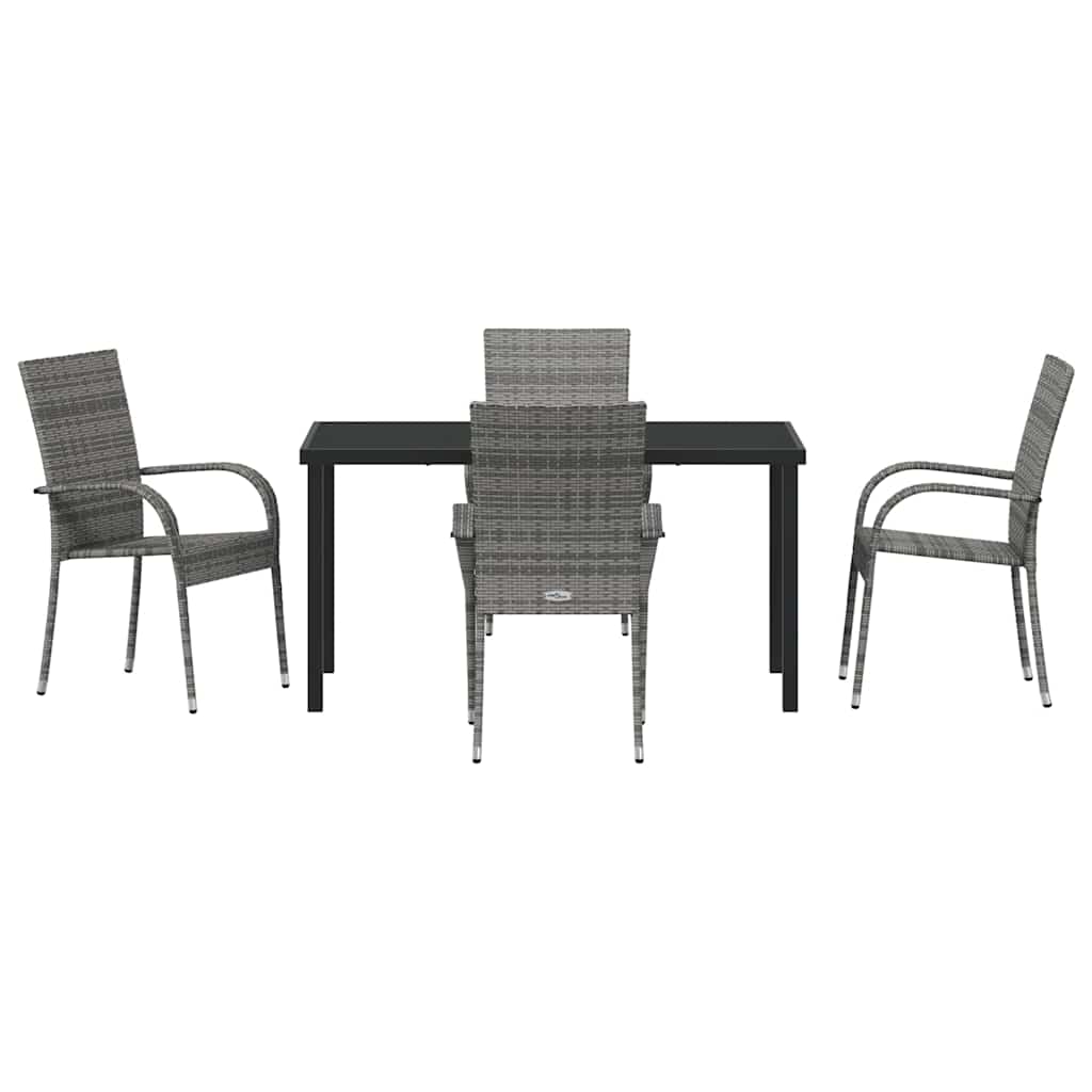Ensemble de salle à manger pour jardin 5 pcs Gris - XIOS