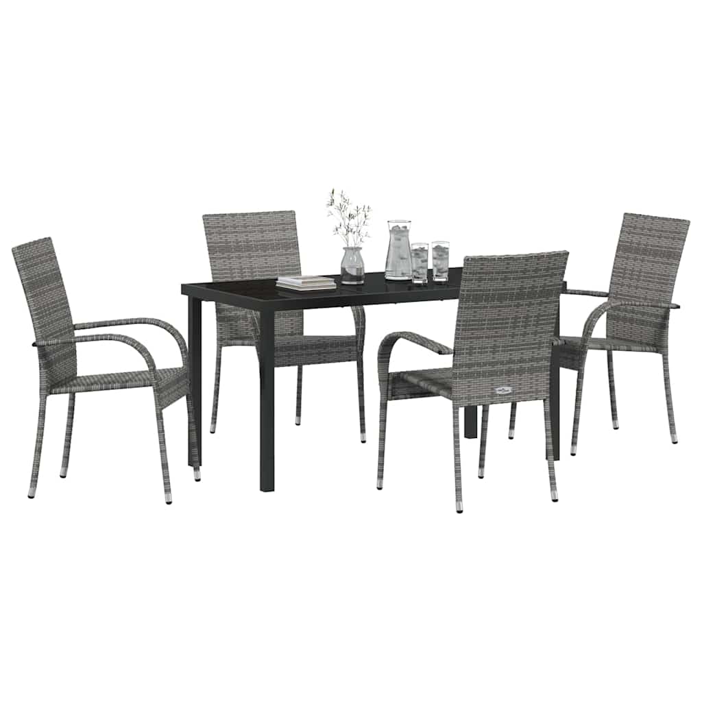 Ensemble de salle à manger pour jardin 5 pcs Gris - XIOS