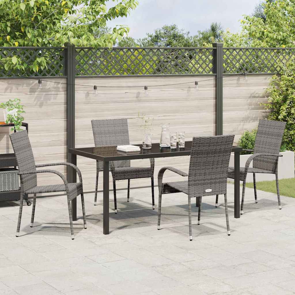 Ensemble de salle à manger pour jardin 5 pcs Gris - XIOS