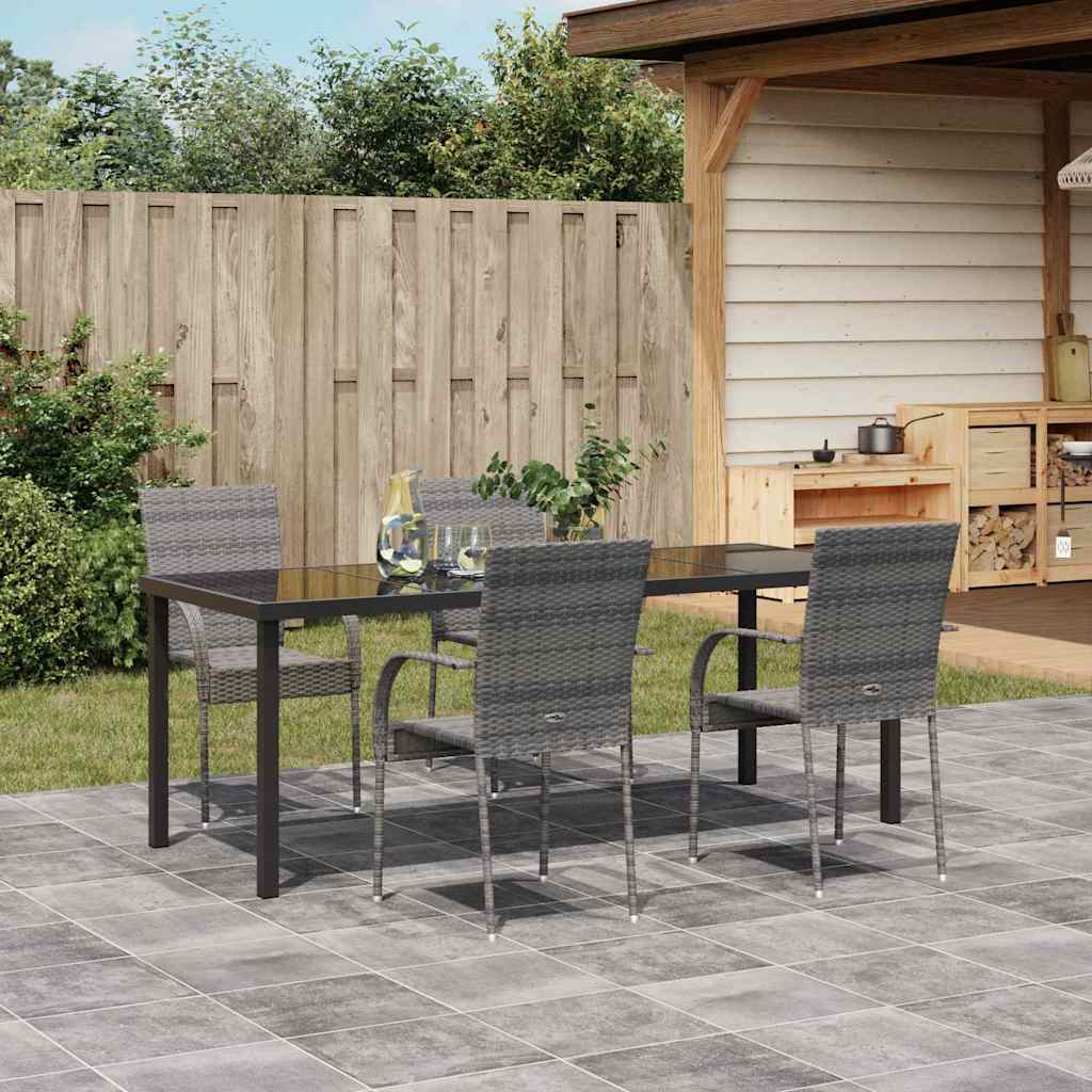 Ensemble de salle à manger pour jardin 5 pcs Gris - XIOS