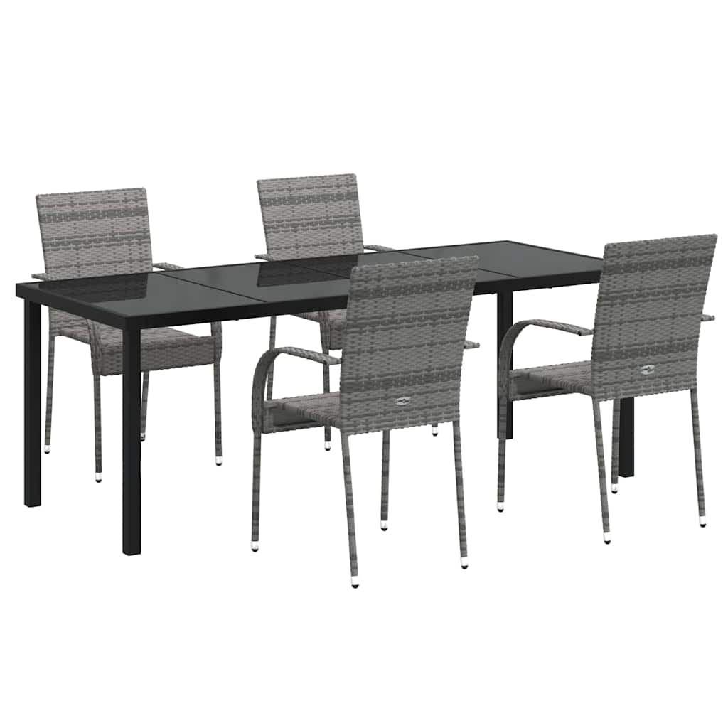 Ensemble de salle à manger pour jardin 5 pcs Gris - XIOS