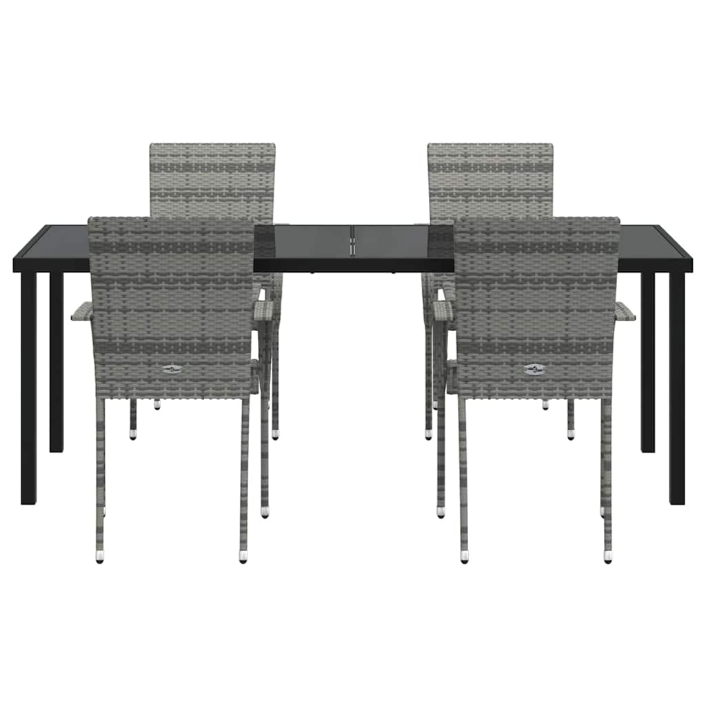 Ensemble de salle à manger pour jardin 5 pcs Gris - XIOS