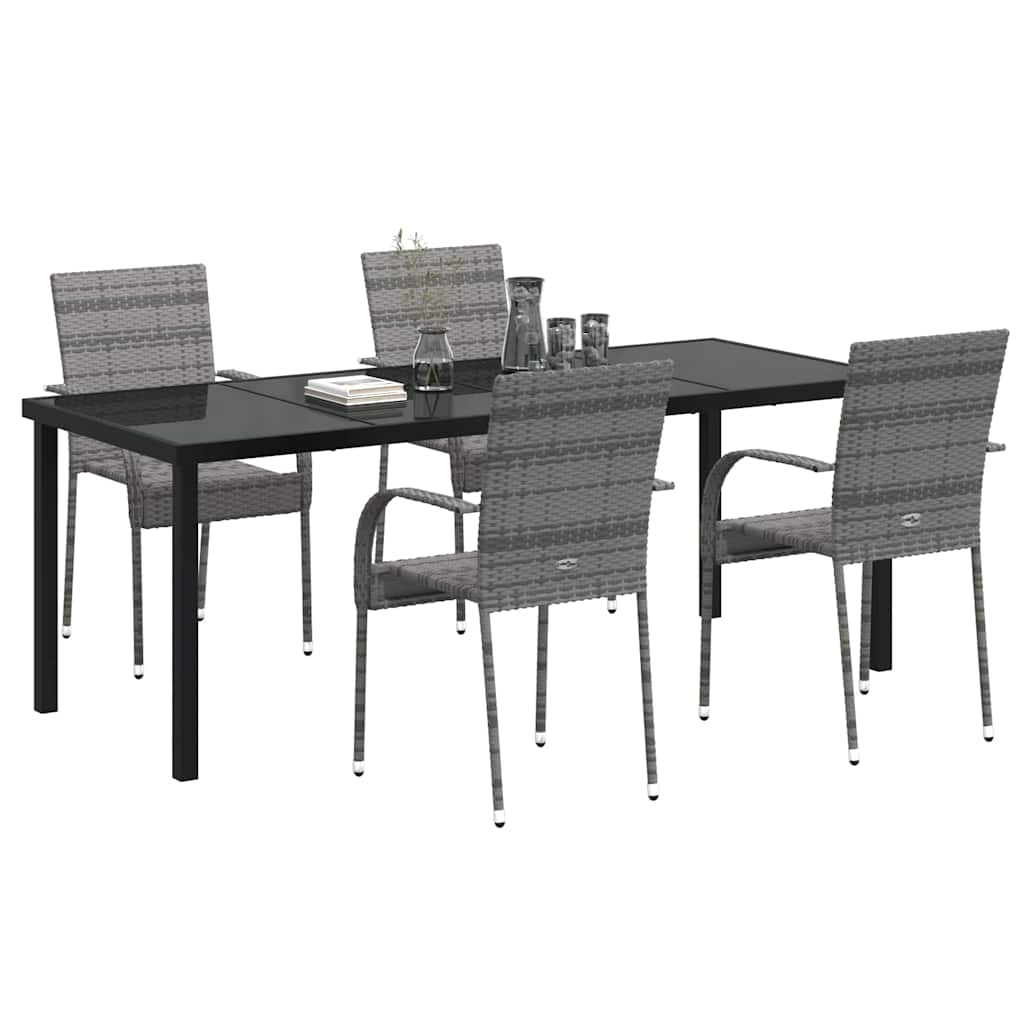 Ensemble de salle à manger pour jardin 5 pcs Gris - XIOS