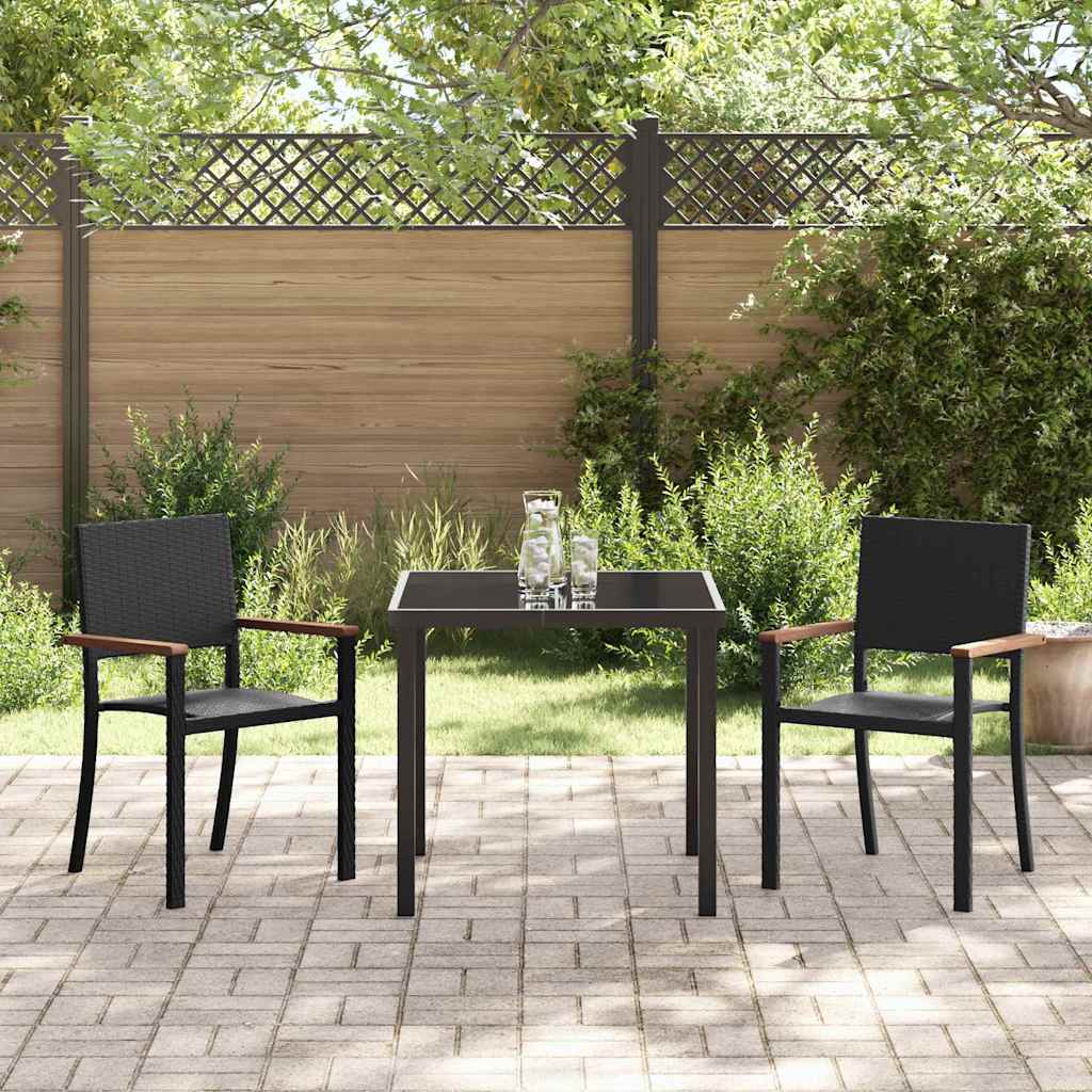 Ensemble de salle à manger pour jardin 3 pcs Noir - XIOS