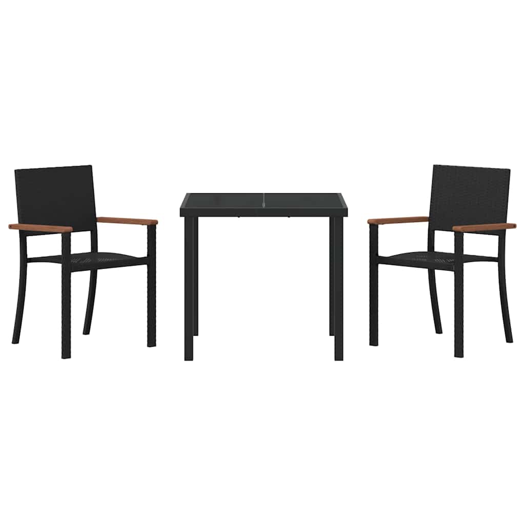 Ensemble de salle à manger pour jardin 3 pcs Noir - XIOS