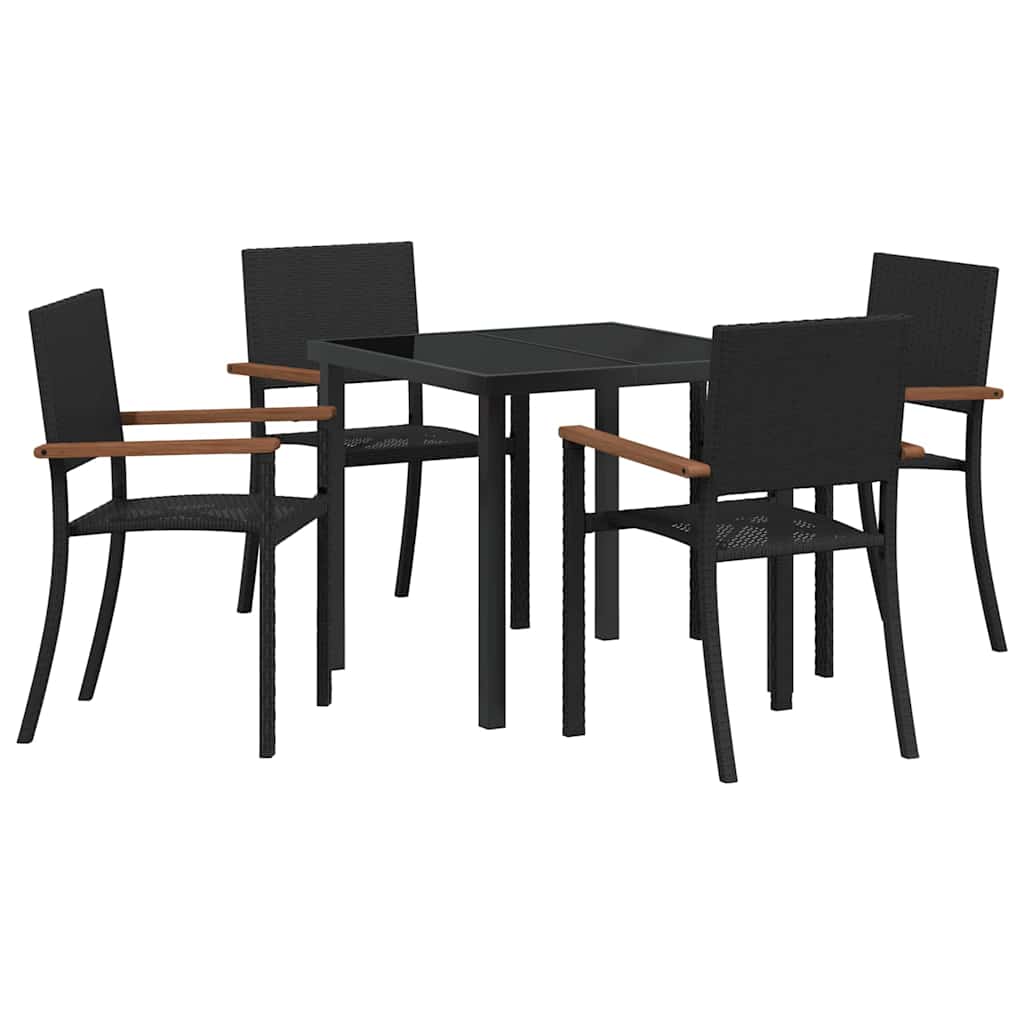 Ensemble de salle à manger pour jardin 5 pcs Noir - XIOS