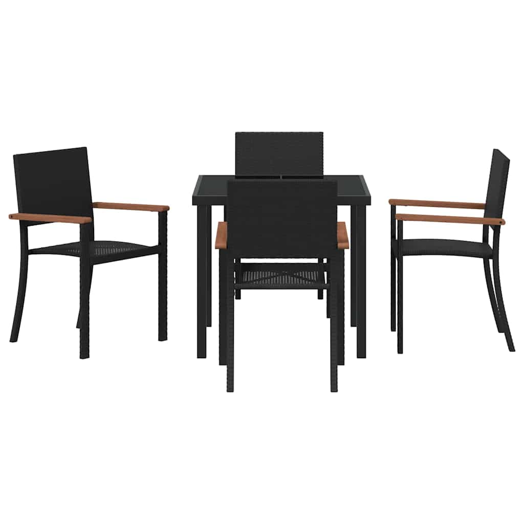 Ensemble de salle à manger pour jardin 5 pcs Noir - XIOS