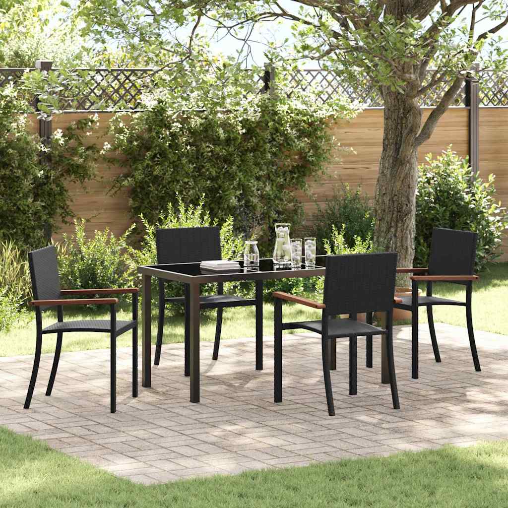Ensemble de salle à manger pour jardin 5 pcs Noir - XIOS