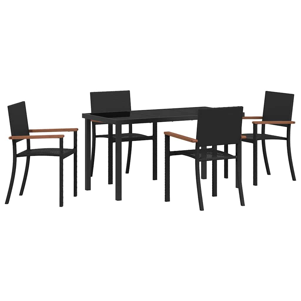 Ensemble de salle à manger pour jardin 5 pcs Noir - XIOS