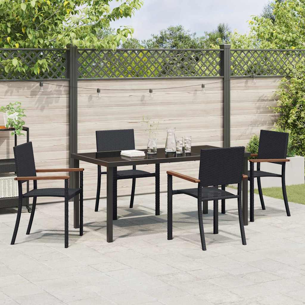 Ensemble de salle à manger pour jardin 5 pcs Noir - XIOS