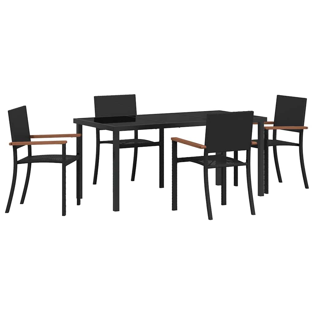 Ensemble de salle à manger pour jardin 5 pcs Noir - XIOS
