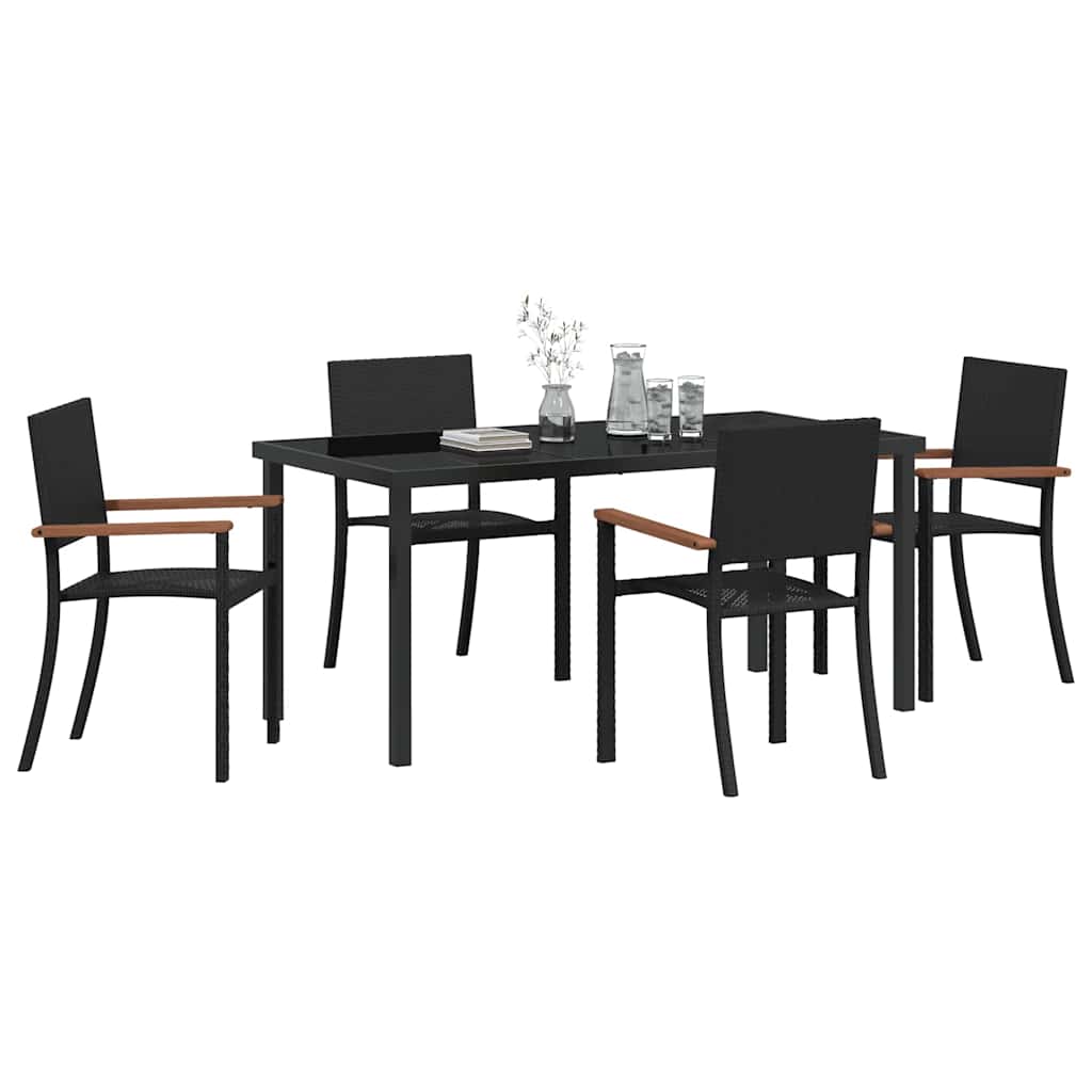 Ensemble de salle à manger pour jardin 5 pcs Noir - XIOS
