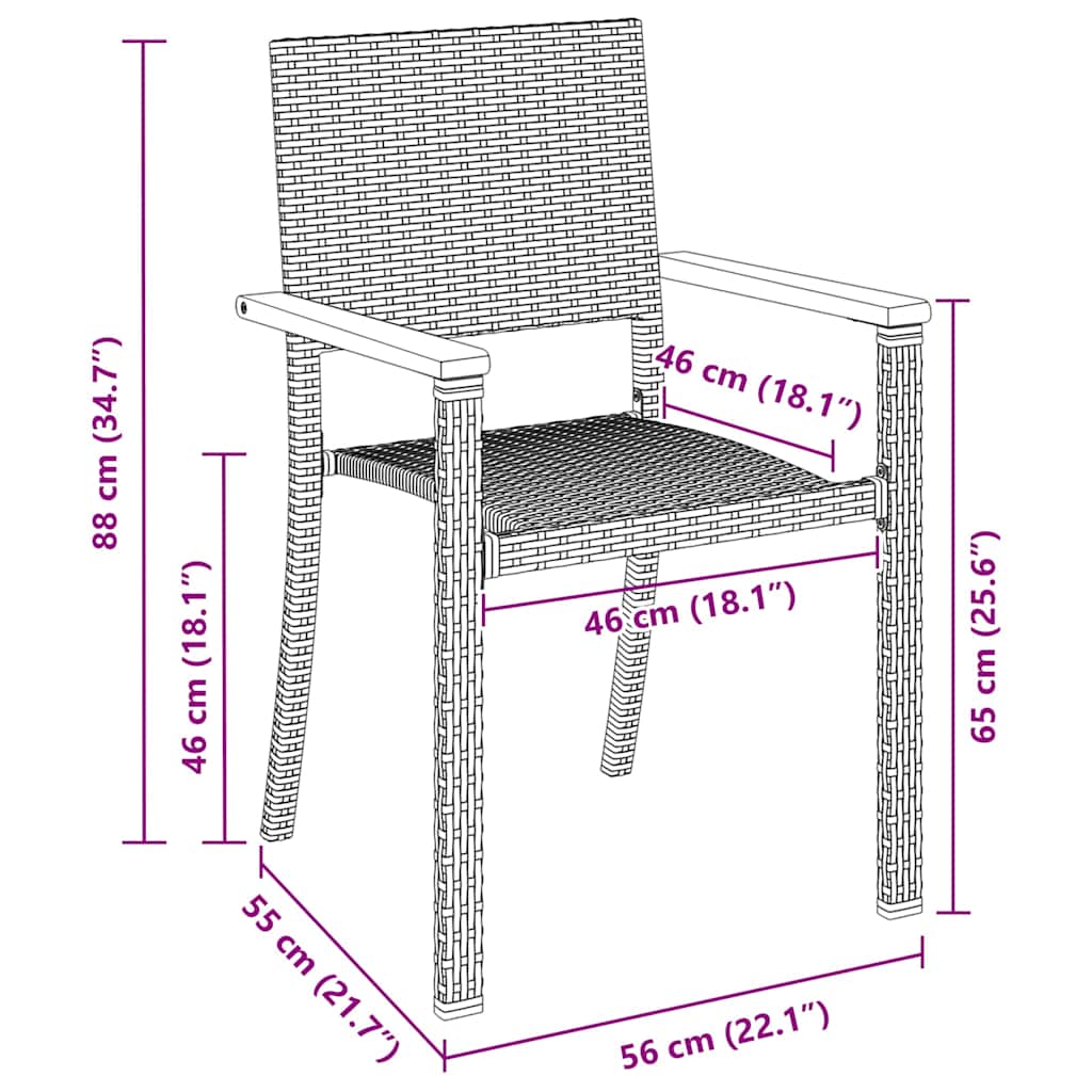 Ensemble de salle à manger pour jardin 5 pcs Noir - XIOS