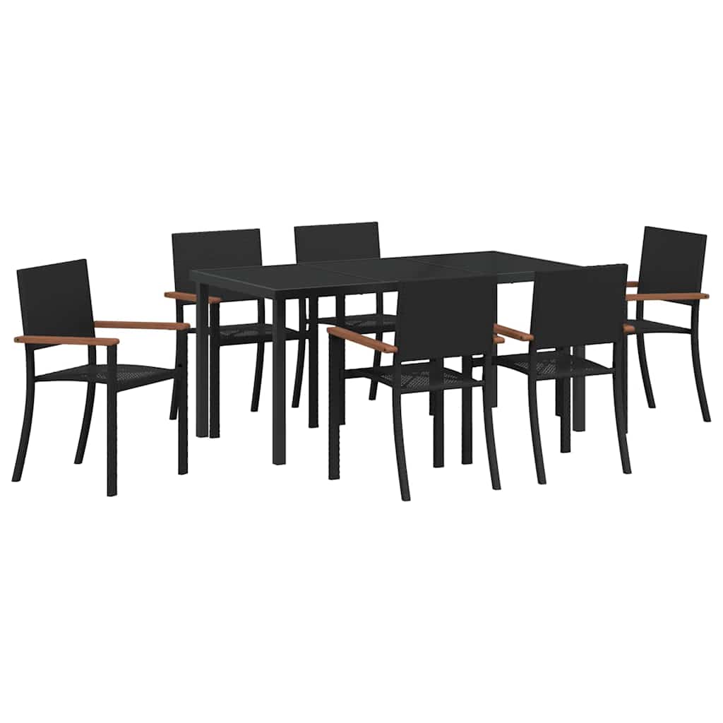 Ensemble de salle à manger pour jardin 7 pcs Noir - XIOS