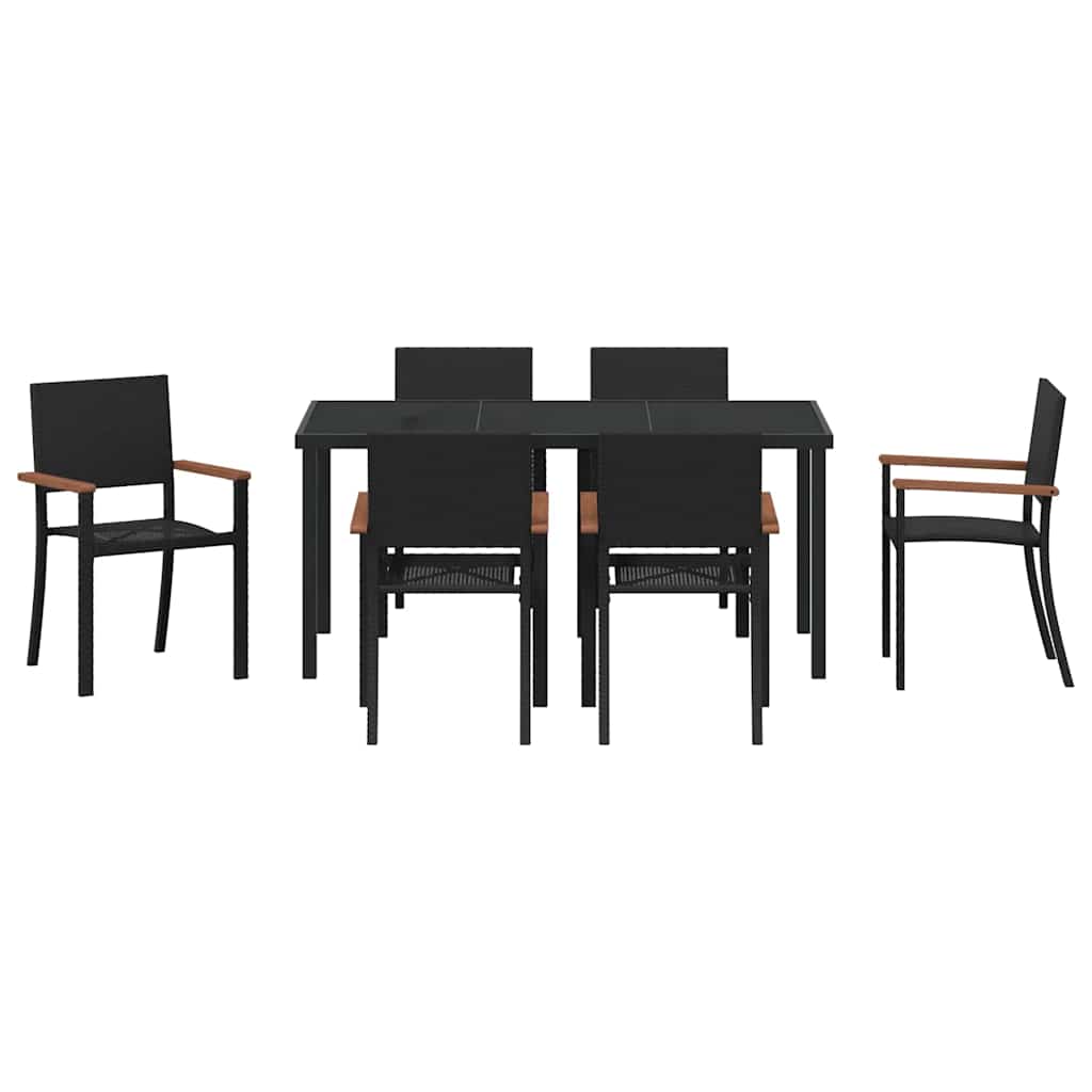 Ensemble de salle à manger pour jardin 7 pcs Noir - XIOS